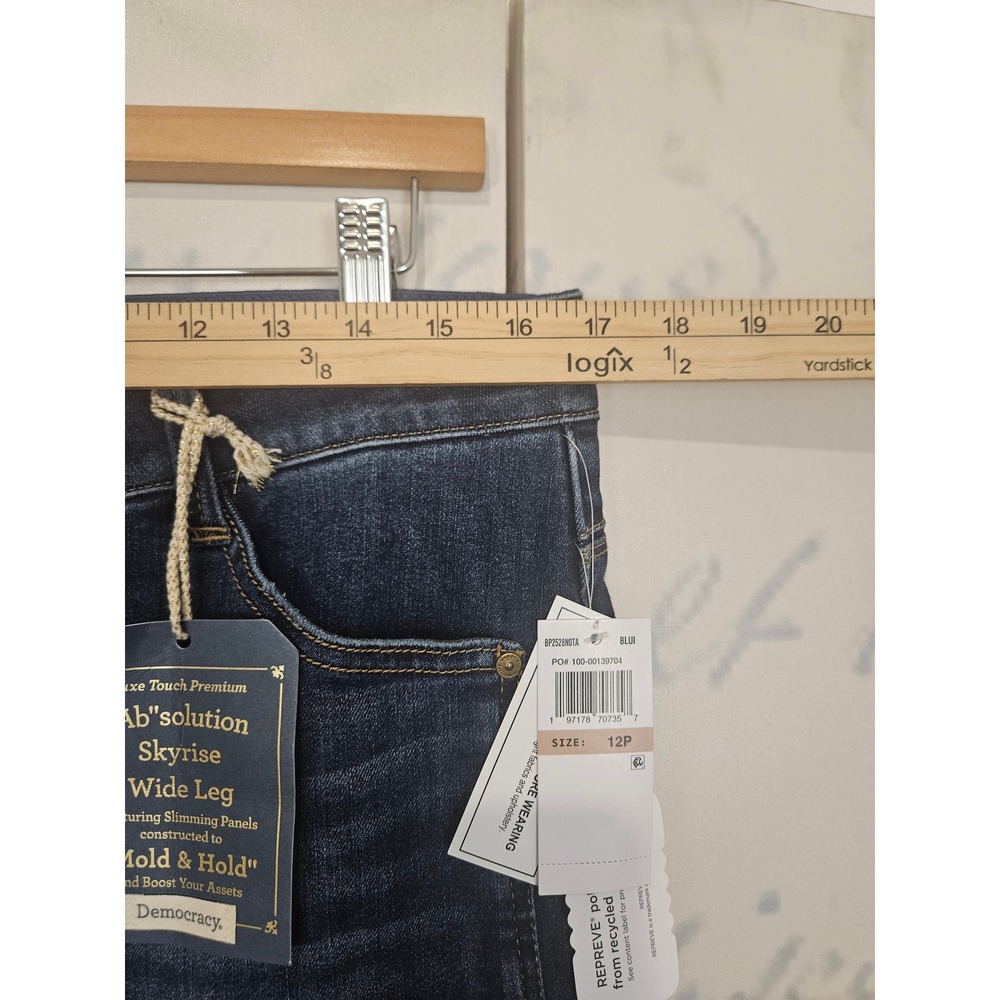 Democracy Wide Leg Flare Jeans in Dark Indigo - Picture 8 of 11
